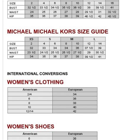 michael kors women's shoe size chart|Michael Kors sneakers size chart.